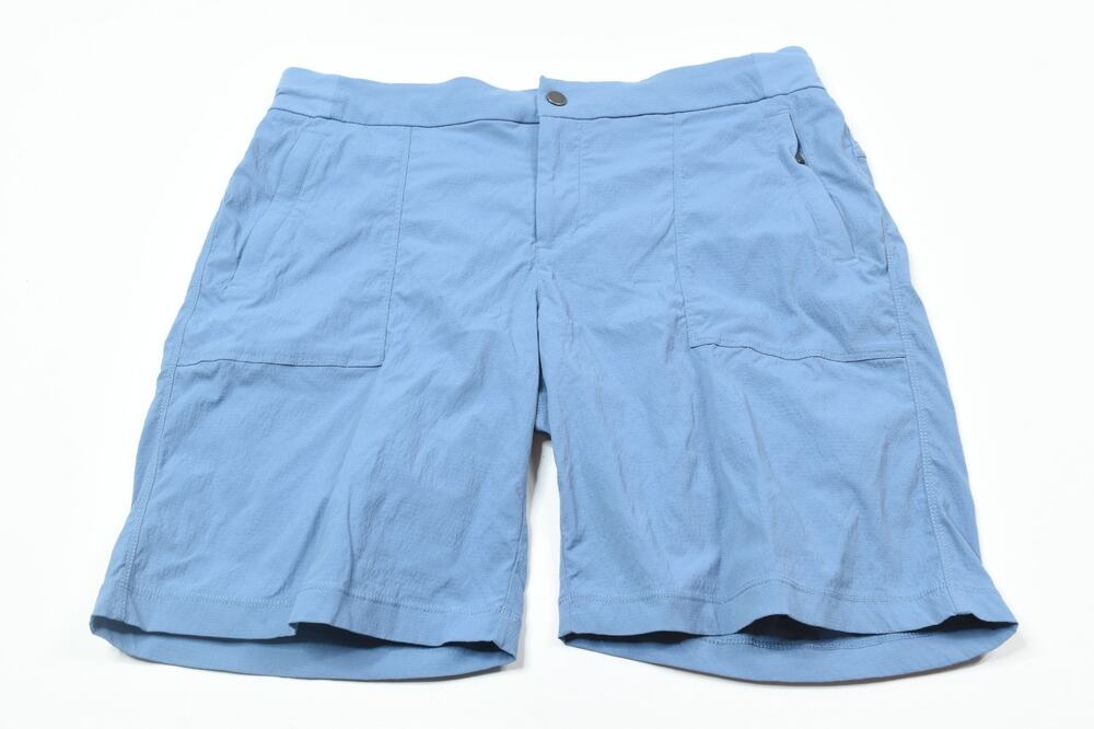 Athleta Trekkie Bermuda 2.0 Shorts Womens 14 Blue Nylon Stretch Mid-Rise Hiking